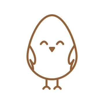Happy easter chick egg line style icon vector design Illustrazione stock
