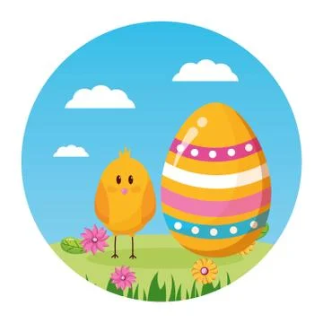 Happy easter chicken Illustrazione stock