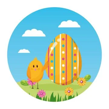 Happy easter chicken Stock Illustration