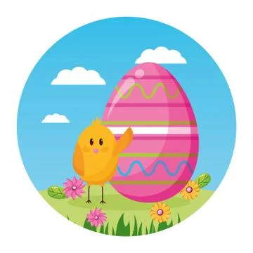 Happy easter chicken イラスト素材