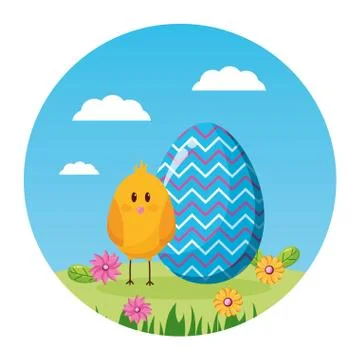 Happy easter chicken Illustrazione stock