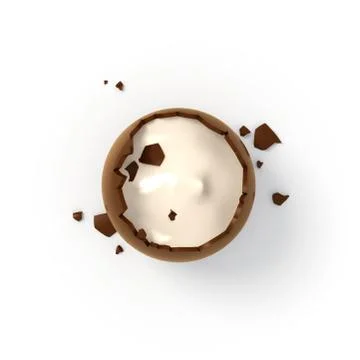 Happy easter chocolate egg with cream filling - top view 스톡 일러스트