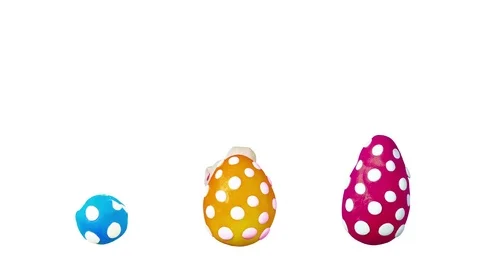 Happy Easter in Clay. Rabbit and eggs. Alpha matte. 4K Stock Footage 72845198