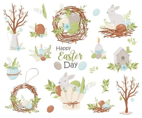 Happy Easter Collection Stock Illustration