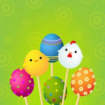 Happy easter color card Stock Illustration