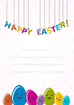 Happy Easter color cards Stock Illustration
