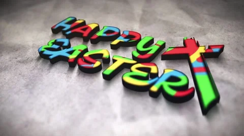 Happy Easter Color Cross Stock Footage 47213428