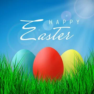 Happy Easter, Color Eggs Collection With Gradient Mesh, design template, Vect Illustrazione stock