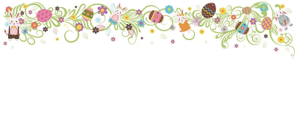 Happy Easter colored Easter eggs white background Stock Illustration