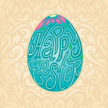 Happy Easter colored egg Stock Illustration