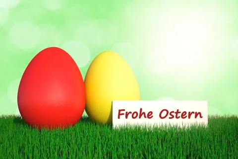 Happy easter with colored egg - Illustration Stock Illustration