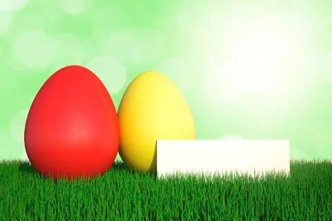 Happy easter with colored egg - Illustration Stock Illustration
