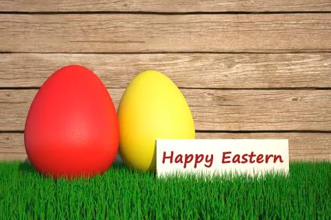 Happy easter with colored egg - Illustration Stock Illustration