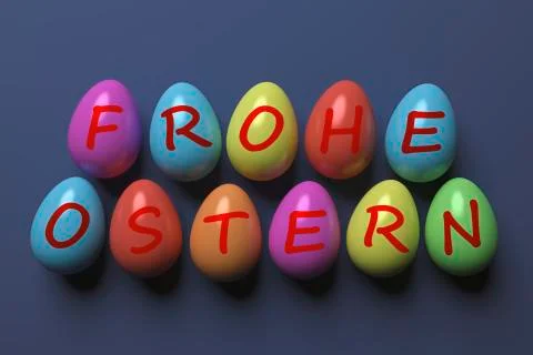 Happy easter with colored egg - Illustration Stock Illustration