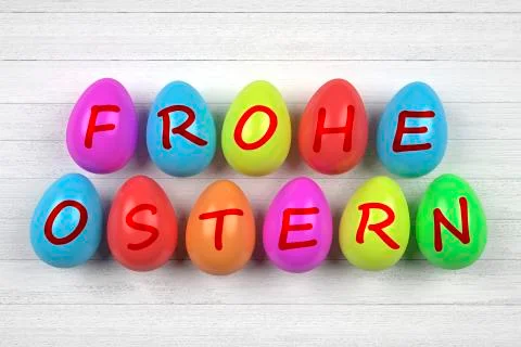 Happy easter with colored egg - Illustration Stock Illustration