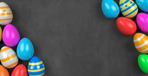 Happy easter with colored egg - Illustration Stock Illustration