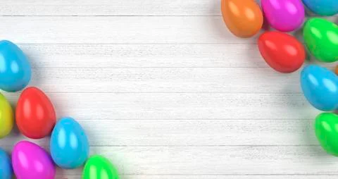 Happy easter with colored egg - Illustration Stock Illustration