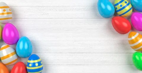 Happy easter with colored egg - Illustration Stock Illustration