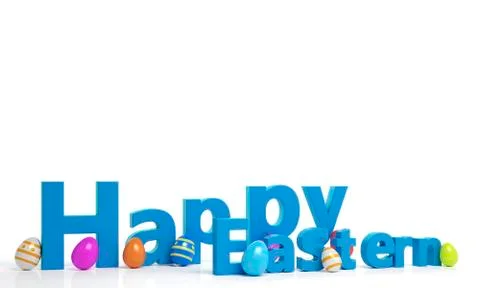 Happy easter with colored egg - Illustration Stock Illustration
