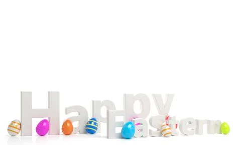 Happy easter with colored egg - Illustration Stock Illustration