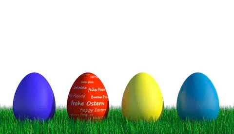 Happy easter with colored egg - Illustration Stock Illustration