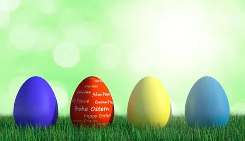 Happy easter with colored egg - Illustration Stock Illustration