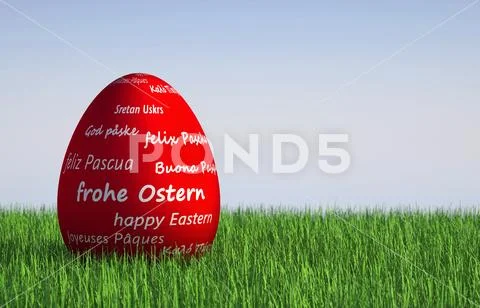 Happy easter with colored egg - Illustration 스톡 일러스트