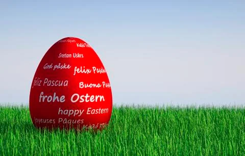 Happy easter with colored egg - Illustration Illustrazione stock