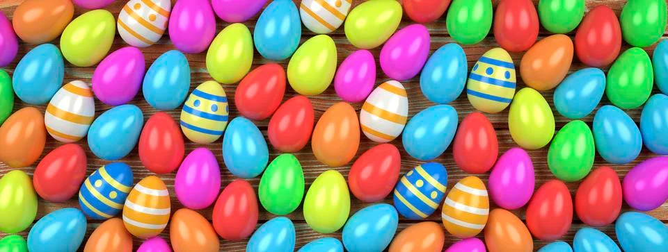 Happy easter with colored egg - Illustration Stock Illustration