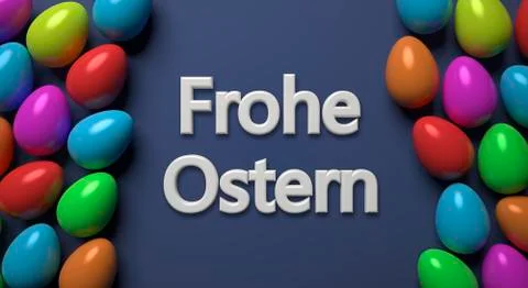 Happy easter with colored egg - Illustration Stock Illustration