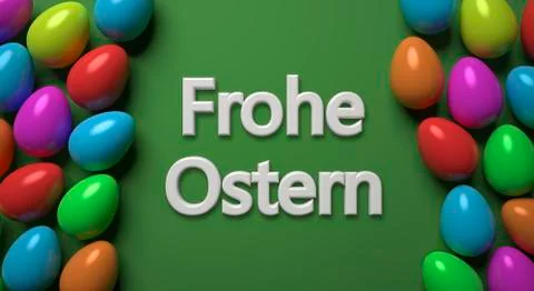 Happy easter with colored egg - Illustration Stock Illustration