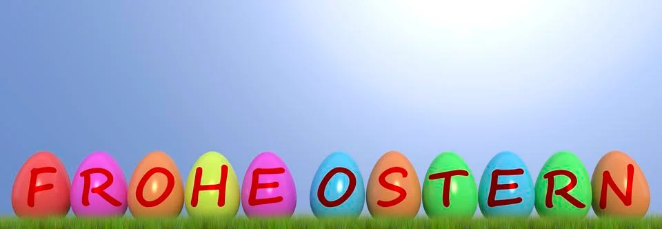 Happy easter with colored egg - Illustration 스톡 일러스트