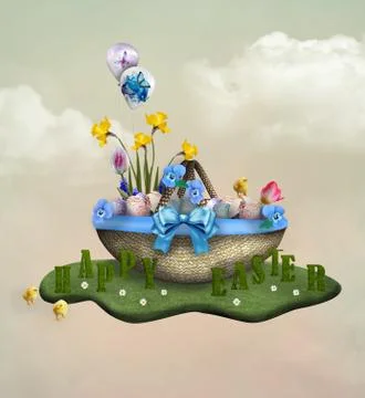 Happy Easter colorful background Stock Illustration