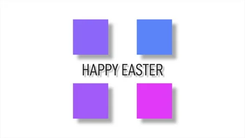 Happy Easter with colorful cubes pattern on white gradient Stock Footage 237441020