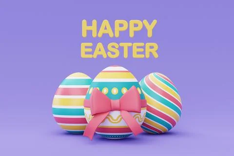 Happy Easter with colorful easter eggs,International Spring Celebration,minim Stock Illustration
