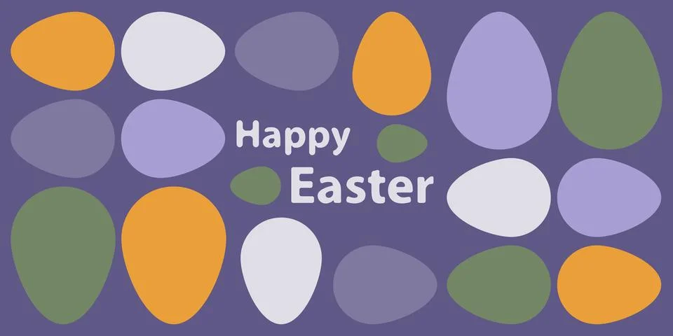 Happy Easter - Colorful Egg Patterned Geometric Abstract Style Greeting Car.. 库存插图