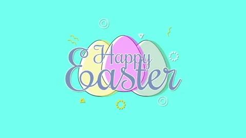 Happy Easter with colorful eggs and geometric shapes 動画素材 167439616