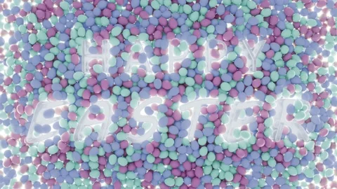 Happy Easter colorful Eggs Background Stock Footage 236169241