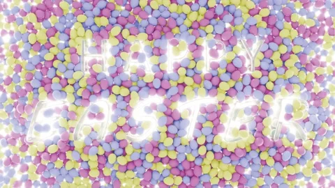 Happy Easter colorful Eggs Background Stock Footage 236169247