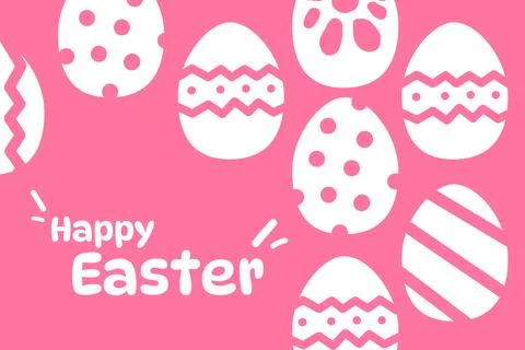 Happy Easter with colorful eggs on a pink background for spring celebration イラスト素材