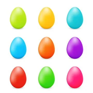 Happy easter colorful eggs set Stock Illustration