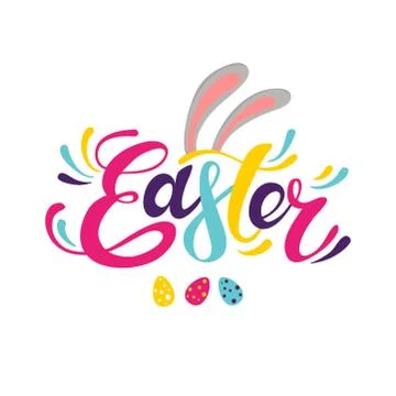 Happy Easter colorful lettering. Vector illustration EPS 10 Illustrazione stock