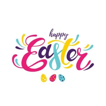 Happy Easter colorful lettering. Vector illustration EPS 10 Stock Illustration