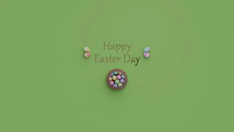 Happy easter with colorful painted eggs card with copy space Stock-Fotos
