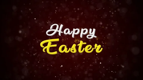 Happy Easter Colorful text appears on shiny bokeh background and glitter Stock Footage 121154065