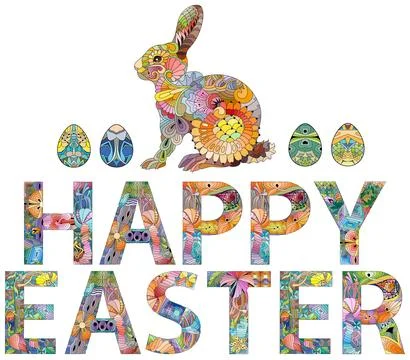 Happy Easter. Colorful vector word isolated on a white background Stock Illustration