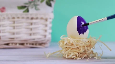 Happy Easter. Coloring eggs Stock Footage 233286838