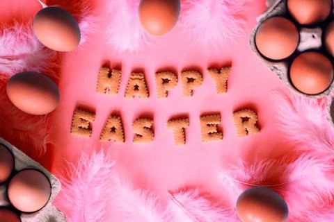 Happy Easter in colourful background Stock Photos