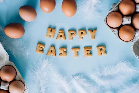 Happy Easter in colourful background Foto stock