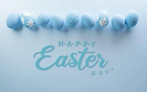 Happy easter! Colourful Easter eggs on pastel background. Decoration concep.. Stock Illustration